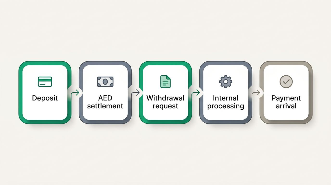 Deposits, AED settlement and withdrawal reliability