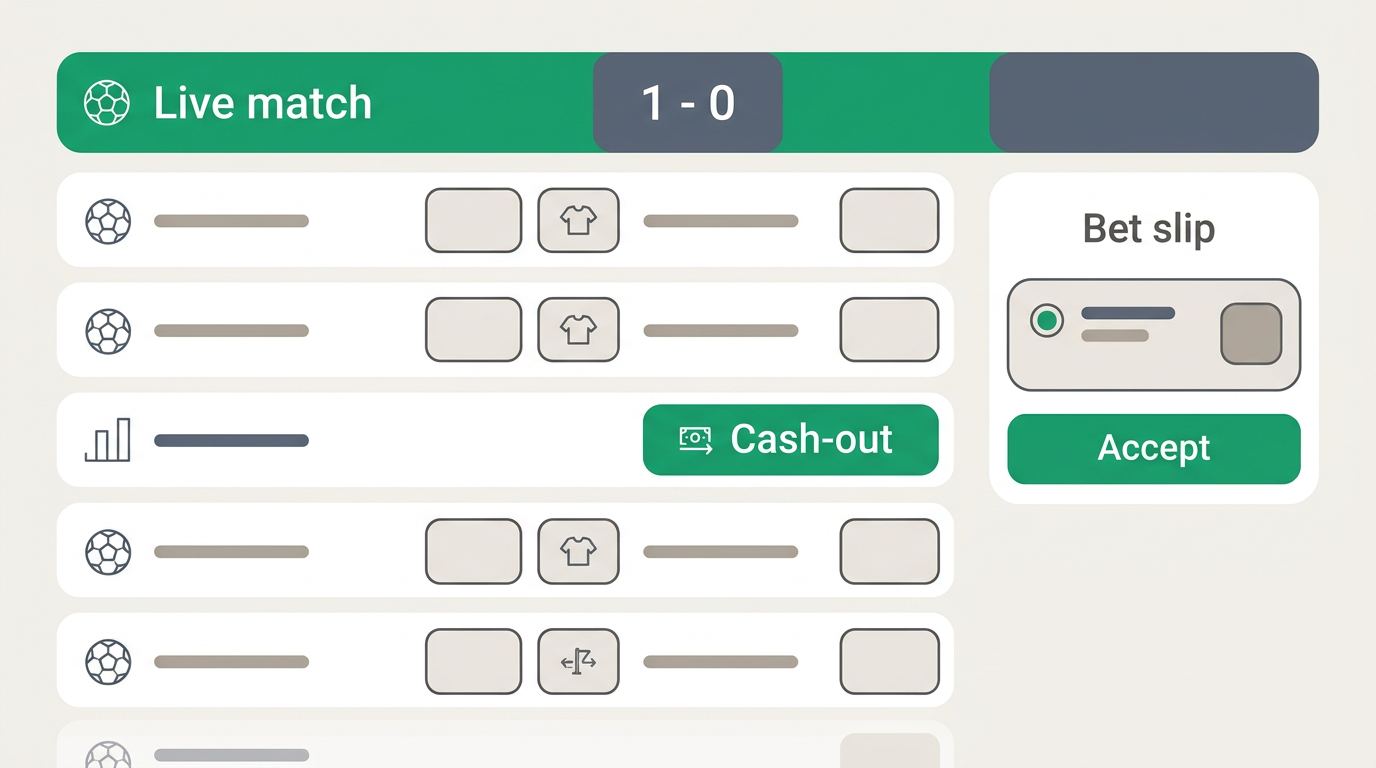 Live football betting, cash-out and match data