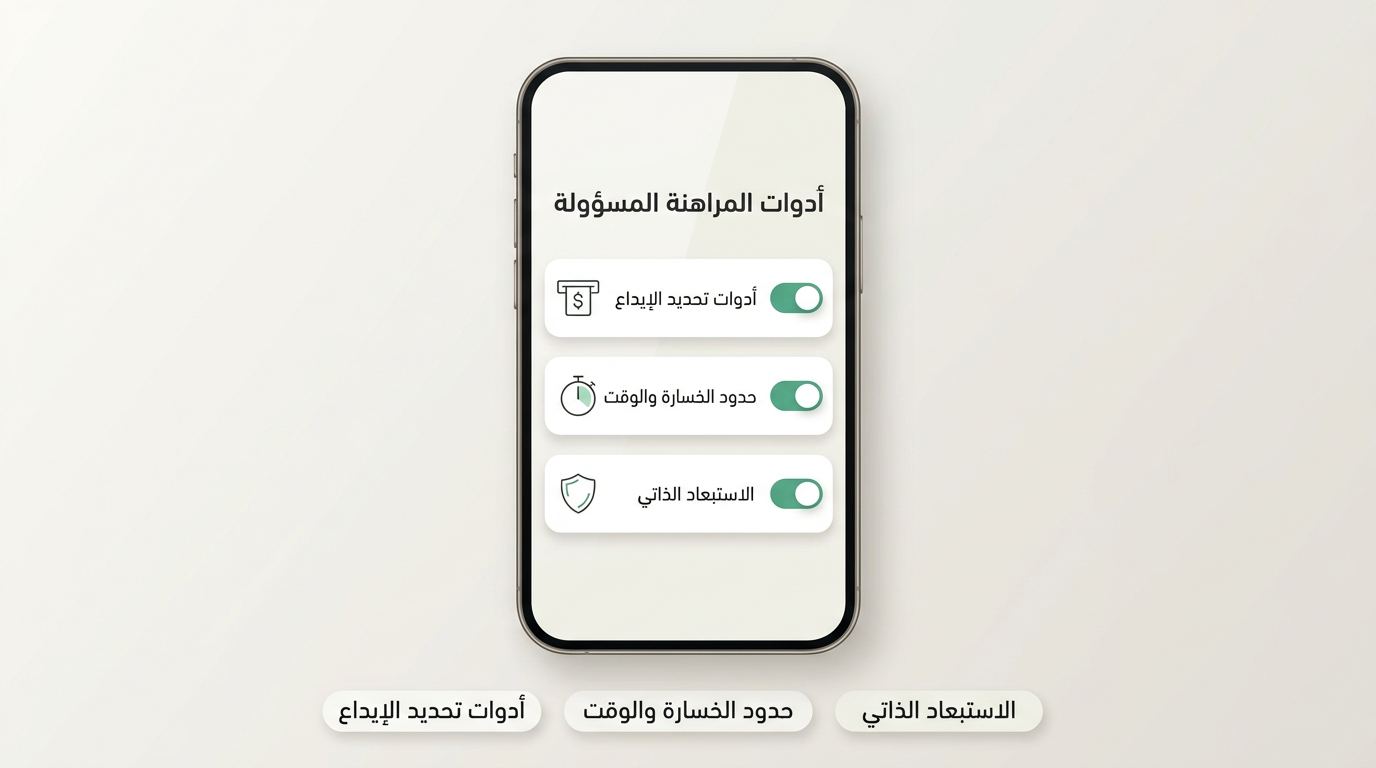 أدوات المراهنة المسؤولة في التطبيق